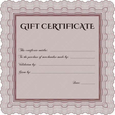 Retro Gift Certificate. With complex background. Beauty design. Customizable, Easy to edit and change colors.