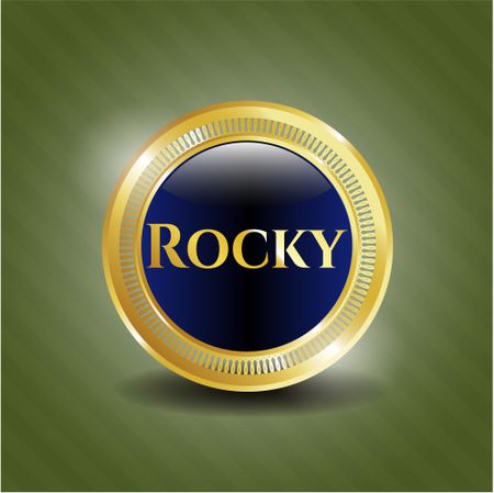 Rocky gold emblem or badge