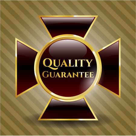 Quality Guarantee gold shiny emblem
