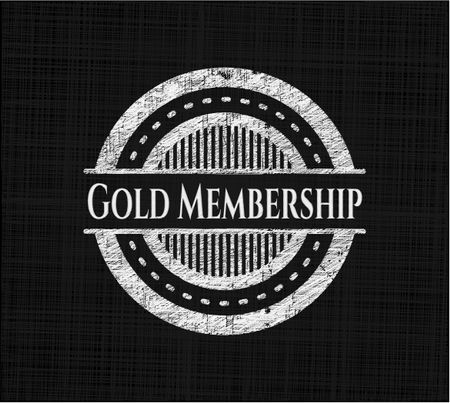 Gold Membership chalk emblem written on a blackboard