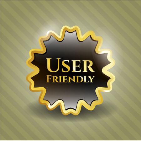 User Friendly golden emblem or badge
