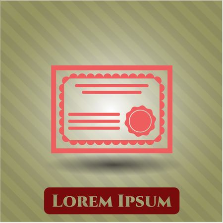 Certificate vector icon