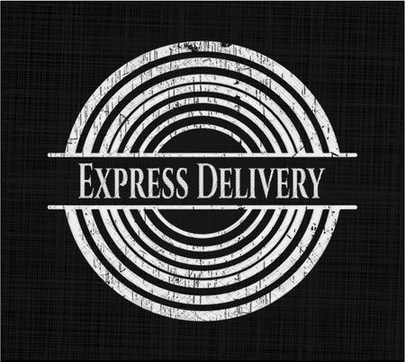 Express Delivery chalkboard emblem written on a blackboard