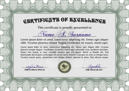 Certificate template or diploma template. With complex background. Detailed.Good design. 