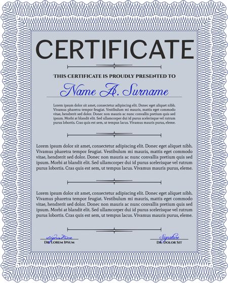 Certificate or diploma template. Diploma of completion.Artistry design. Easy to print. 