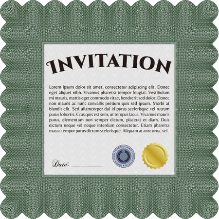Vintage invitation template. Elegant design. Printer friendly. Border, frame.