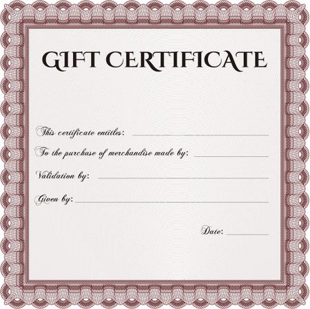 Gift certificate. Border, frame.Excellent design. With linear background.