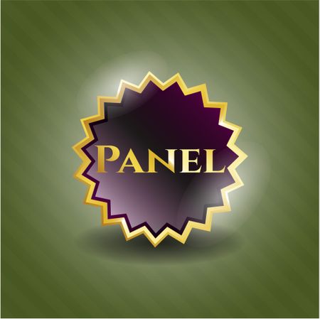 Panel golden emblem or badge