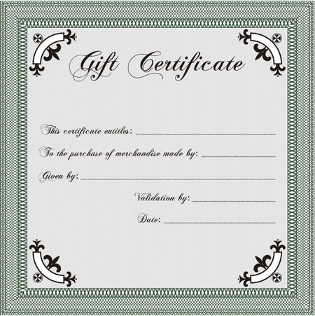 Gift certificate template. Vector illustration.Printer friendly. Lovely design. 