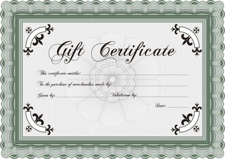 Vector Gift Certificate. Easy to print. Vector illustration.Lovely design. 