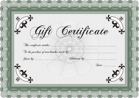 Vector Gift Certificate. Easy to print. Vector illustration.Lovely design.