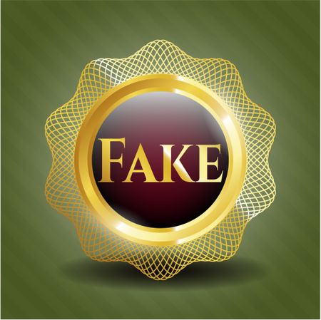 Fake golden emblem