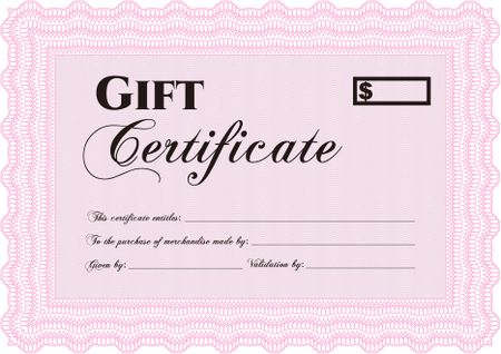 Gift certificate. Customizable, Easy to edit and change colors.With complex background. Beauty design. 