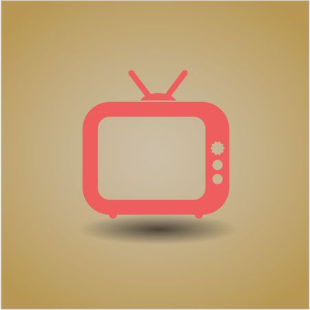 Old TV (Television) vector icon or symbol