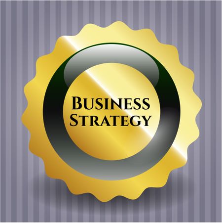 Business Strategy gold emblem or badge
