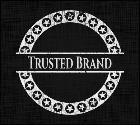 Trusted Brand chalkboard emblem written on a blackboard