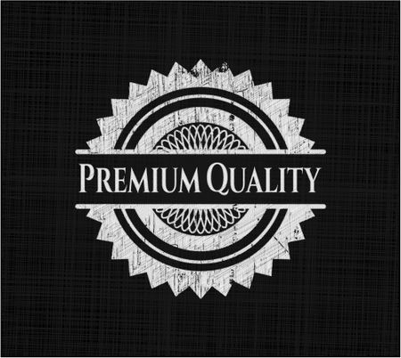 Premium Quality chalkboard emblem written on a blackboard
