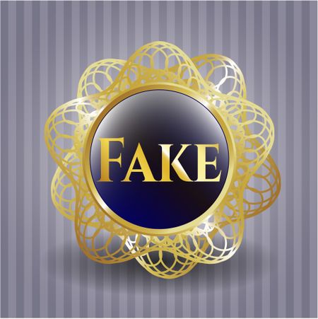 Fake golden emblem or badge