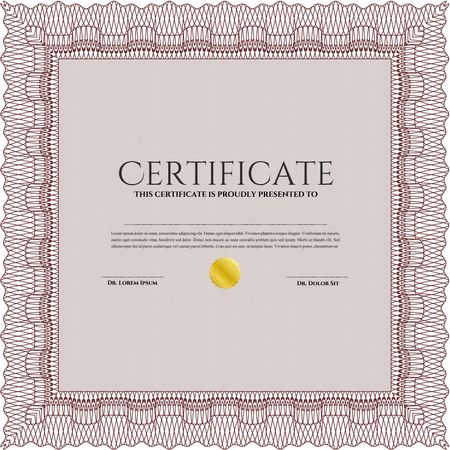 Sample Certificate. Complex background. Retro design. Money style.