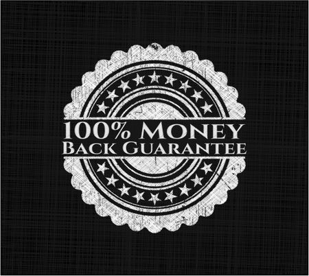 100% Money Back Guarantee on chalkboard