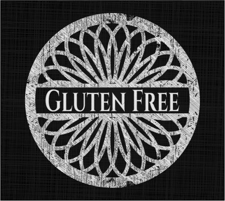 Gluten Free chalk emblem written on a blackboard