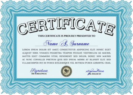 Sample Diploma. Artistry design. With quality background. Vector pattern that is used in money and certificate.