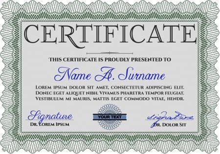 Certificate of achievement template. With complex background. Border, frame.Elegant design. 