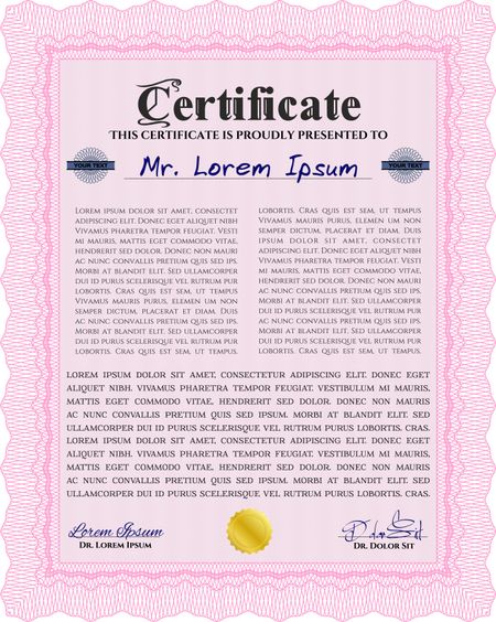 Diploma template. Vector pattern that is used in currency and diplomas.With quality background. Modern design. 