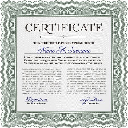 Certificate template. With guilloche pattern. Vector pattern that is used in money and certificate.Nice design. 