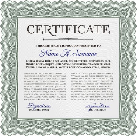 Certificate template. With guilloche pattern. Vector pattern that is used in money and certificate.Nice design.