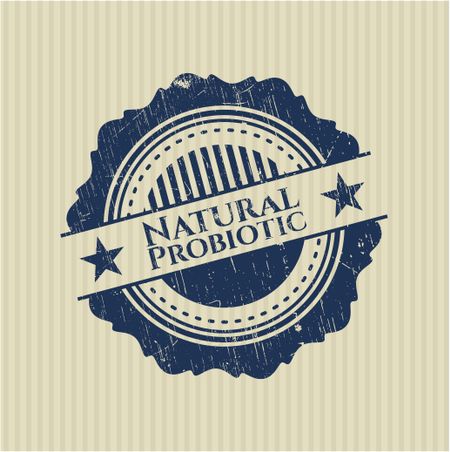 Natural Probiotic rubber stamp with grunge texture