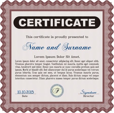 Certificate of achievement template. Customizable, Easy to edit and change colors.Artistry design. With complex background. 