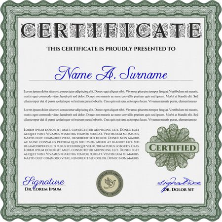 Certificate. Vector pattern that is used in currency and diplomas.Complex design. With linear background. 