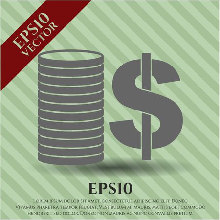 Stack of coins icon vector illustration