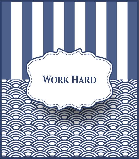 Work Hard card, colorful, nice design