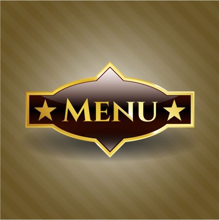 Menu gold emblem or badge