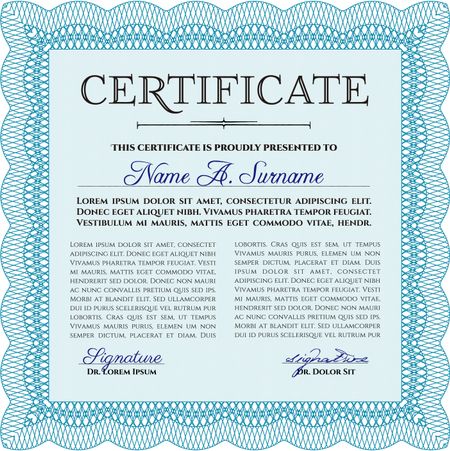Certificate or diploma template. Vector certificate template.Easy to print. Lovely design. 