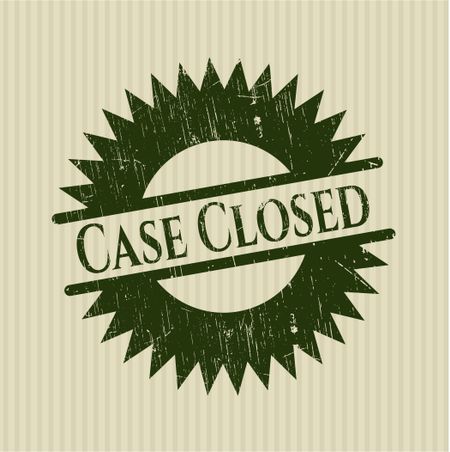 Case Closed rubber stamp with grunge texture