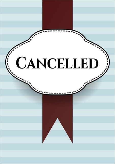 Cancelled poster or card