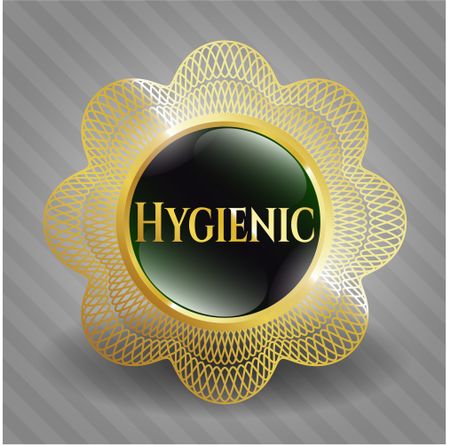 Hygienic gold shiny emblem