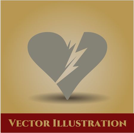 Broken heart vector icon