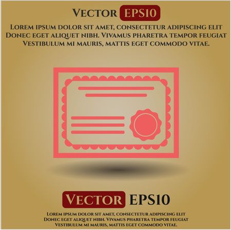 Certificate vector icon or symbol