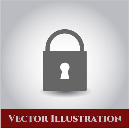 Closed Lock vector icon or symbol