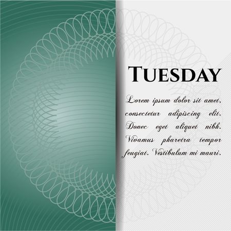 Tuesday card with nice design