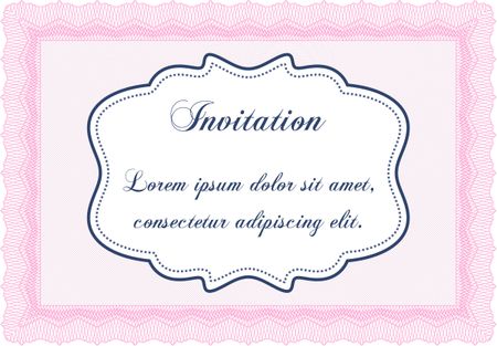 Formal invitation template. Superior design. With background. Detailed.