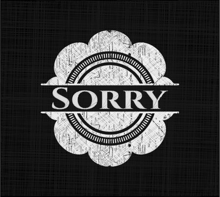 Sorry written with chalkboard texture
