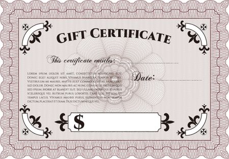Gift certificate template. Excellent design. With background. Customizable, Easy to edit and change colors.