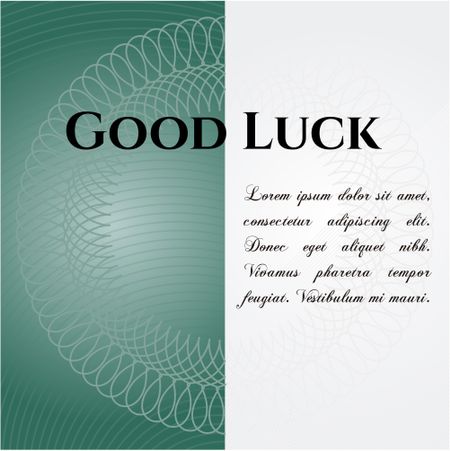 Good Luck vintage style card or poster