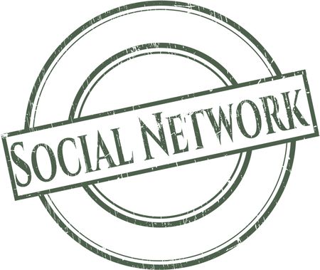 Social Network rubber grunge stamp