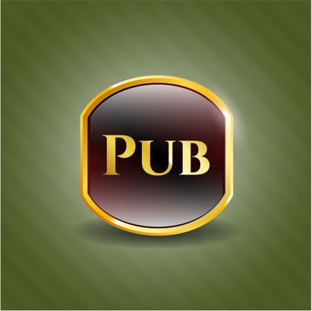 Pub gold badge or emblem